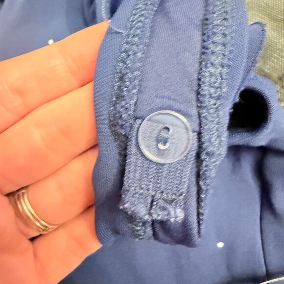 Robin Piccone Jennie Plunge Polka Dot One Piece Swimsuit Navy Blue Women's Sz 12 - Picture 7 of 8